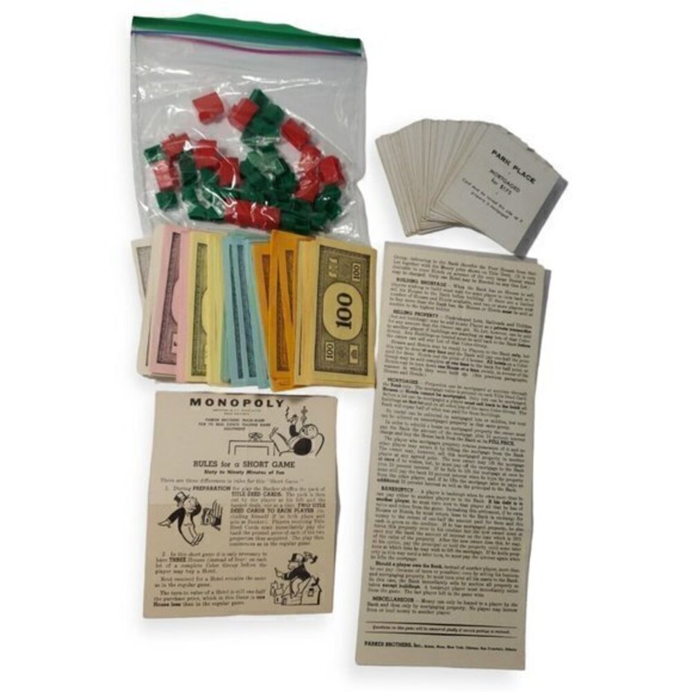 Monopoly Game Pieces/Parts~1950s No‎ Board/No Box/ Vintage